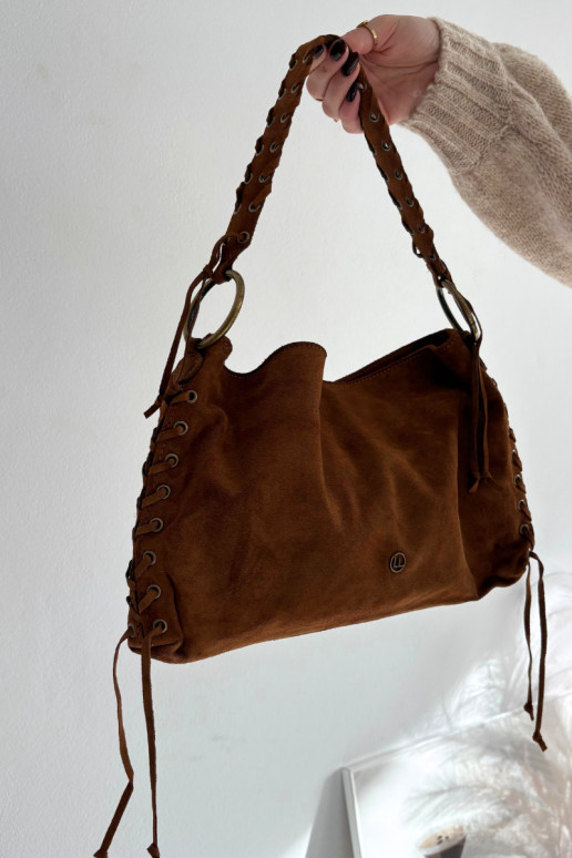 Skórzana Zamszowa Käekott  m pruunid värvi Janelis