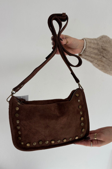 Skórzana Zamszowa Käekott Zdobiona  Pruunid värvi Savra