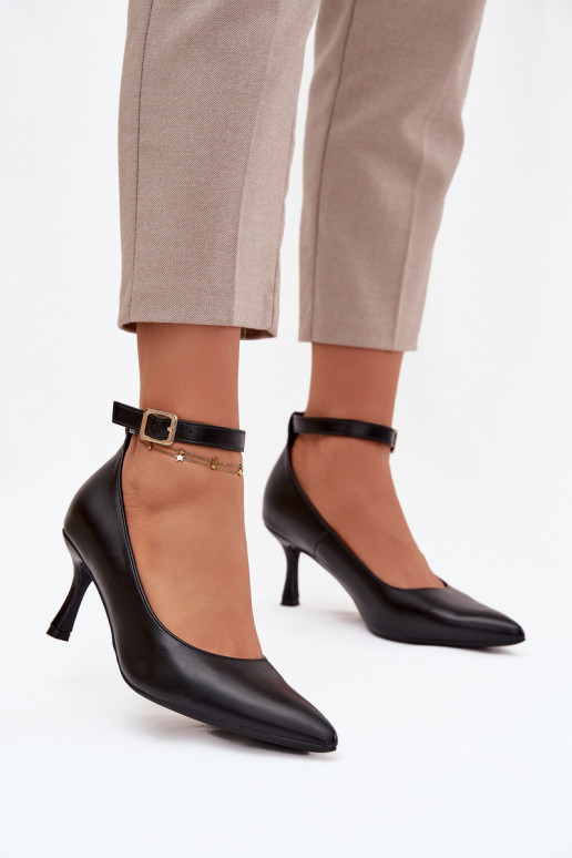 kõrge kontsaga Kingad rihmadega Must Perrine