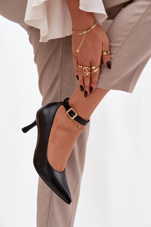 kõrge kontsaga Kingad rihmadega Must Perrine