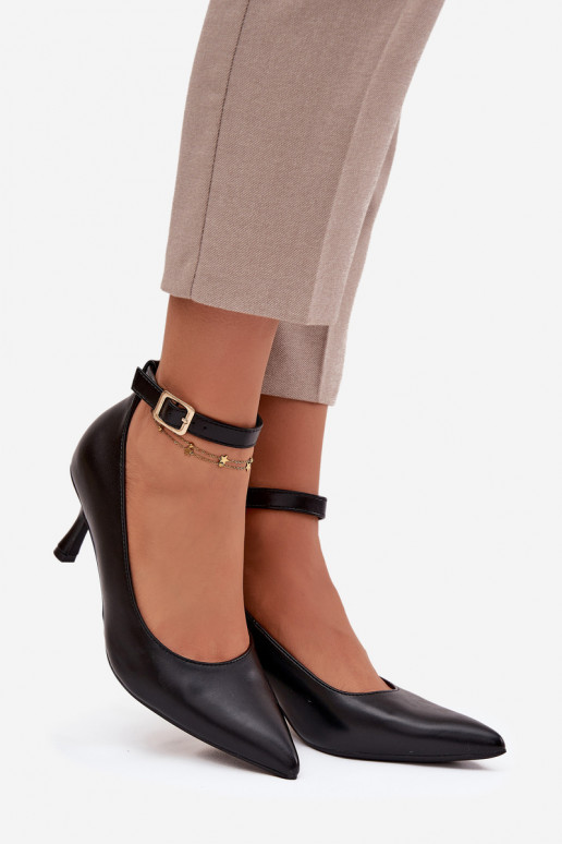 kõrge kontsaga Kingad rihmadega Must Perrine