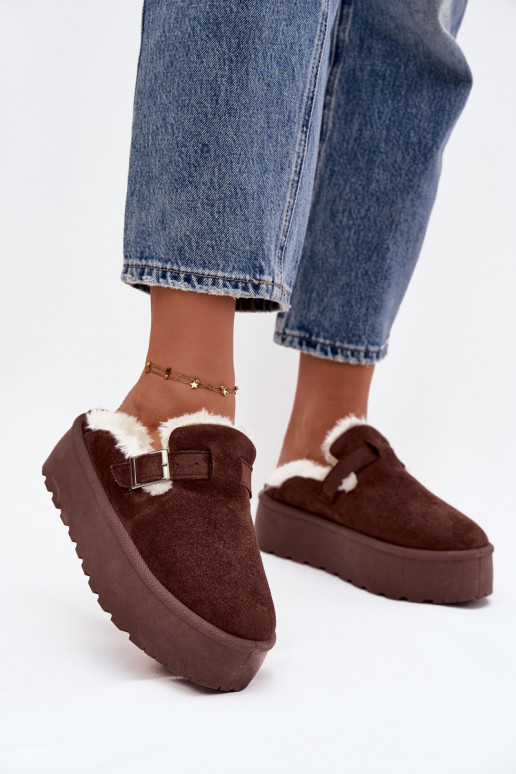 nööpidega lumesaapad  karusnahaga I neetide ja pandlaga platvormiga Czekoladowe Jessina