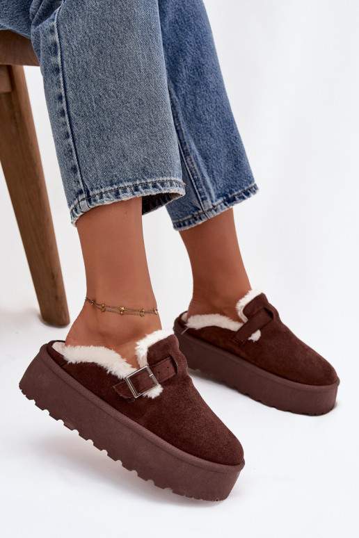 nööpidega lumesaapad  karusnahaga I neetide ja pandlaga platvormiga Czekoladowe Jessina