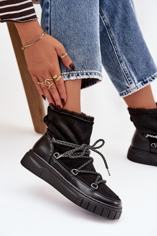 nööpidega lumesaapad  saapad koos stiilsete detailidega Must Isalisse