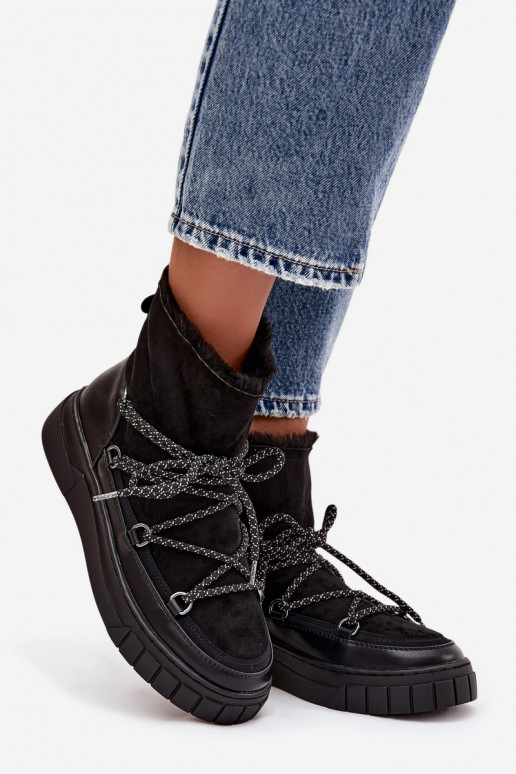 nööpidega lumesaapad  saapad koos stiilsete detailidega Must Isalisse