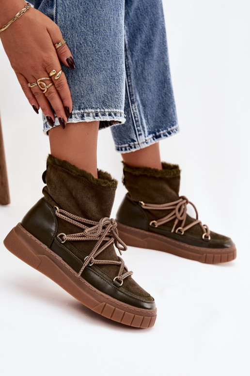 nööpidega lumesaapad  saapad koos stiilsete detailidega khakivärvi Isalisse