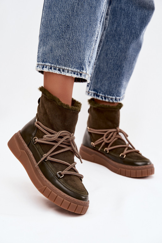 nööpidega lumesaapad  saapad koos stiilsete detailidega khakivärvi Isalisse