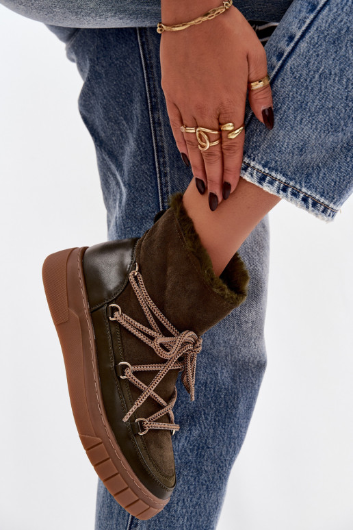 nööpidega lumesaapad  saapad koos stiilsete detailidega khakivärvi Isalisse