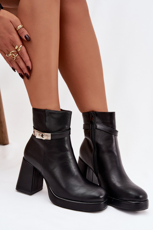 voodriga Naiste poolsaapad dekoreeritud kontsaga Must Giordina