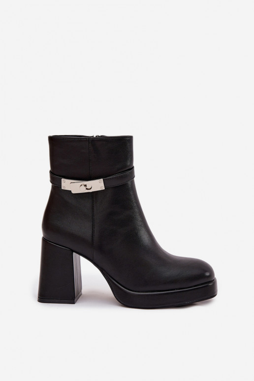 voodriga Naiste poolsaapad dekoreeritud kontsaga Must Giordina