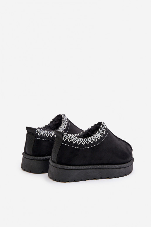 Laste lumesaapad platvormiga, soojustatud ja karusnahaga seestpoolt, must Vilabria