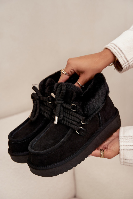 Mustad naiste lumesaapad naturaalsest sametist D.Franklin DFSH375006