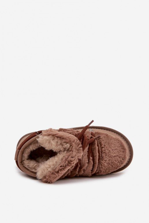 Pruunid laste noorte lumesaapad karusnahaga D.Franklin DFSH370011