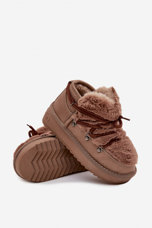 Pruunid laste noorte lumesaapad karusnahaga D.Franklin DFSH370011