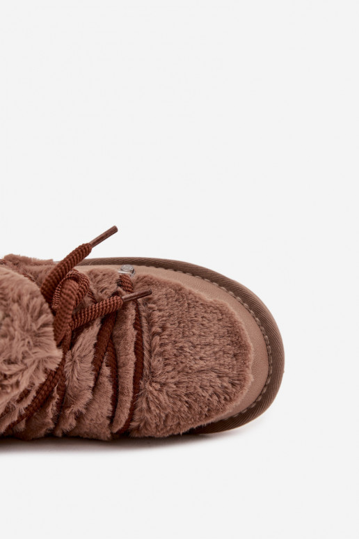 Pruunid laste noorte lumesaapad karusnahaga D.Franklin DFSH370011