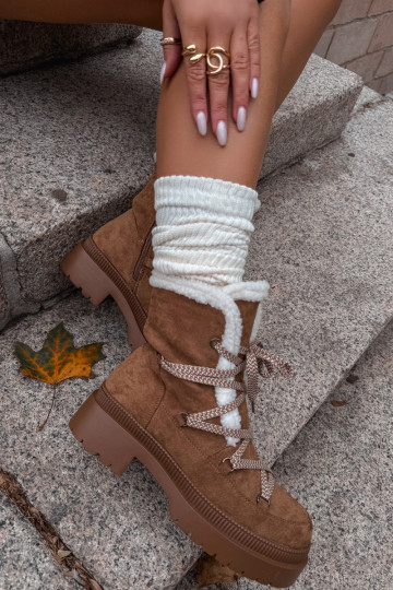 Naisteline sooja voodriga talvesaapad, pruuni värv, Irmara 2