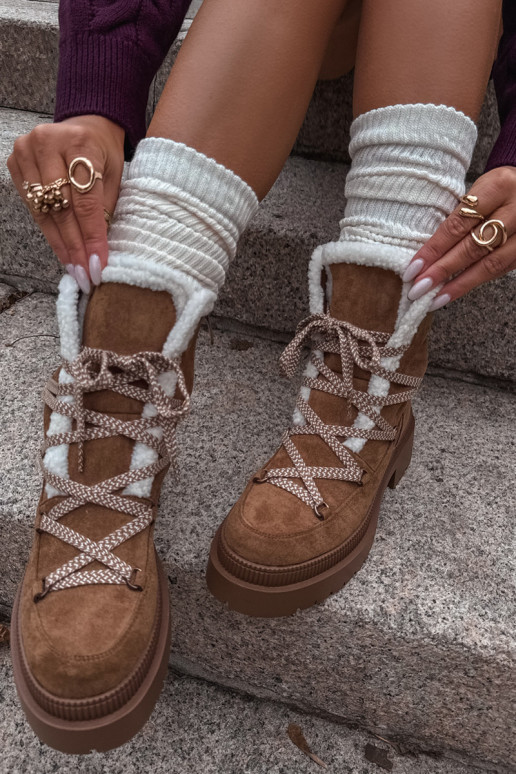 Naisteline sooja voodriga talvesaapad, pruuni värv, Irmara