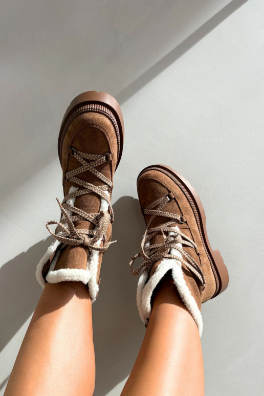 Naisteline sooja voodriga talvesaapad, pruuni värv, Irmara