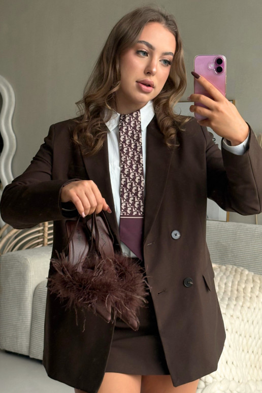 Kõrge kontsaga kingad sulgedega ja avatud kontsaga šokolaadi värvi Belice