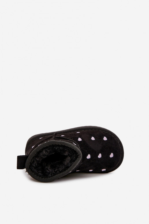 Laste lume saapad südamekujude ja musta värviga Gracina