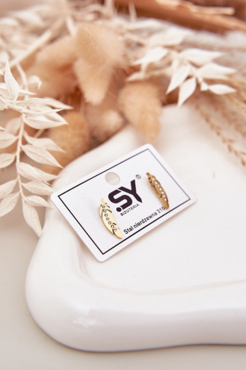 saapad koos stiilsete detailidegai Listki säravate kristallidega Stal Nierdzewna Kuldset värvi 2