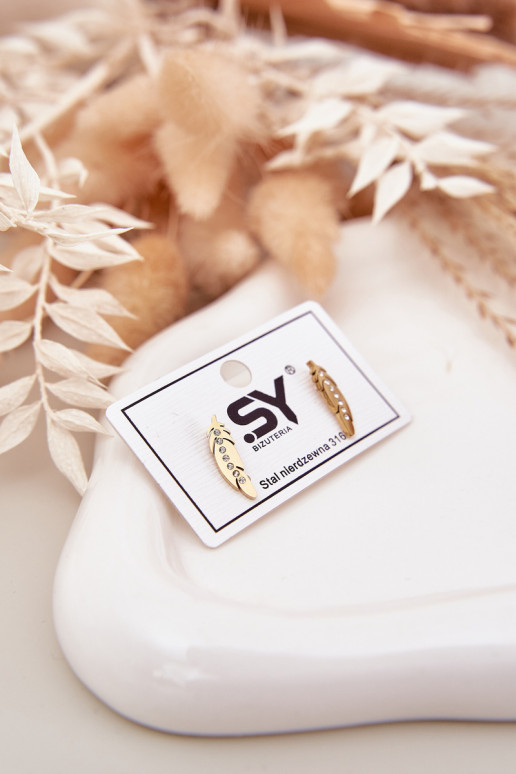 saapad koos stiilsete detailidegai Listki säravate kristallidega Stal Nierdzewna Kuldset värvi