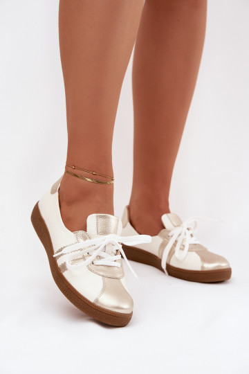   jalatsid  Typu Barefoot Zazoo N1341 Valget-Kuldset värvi 2