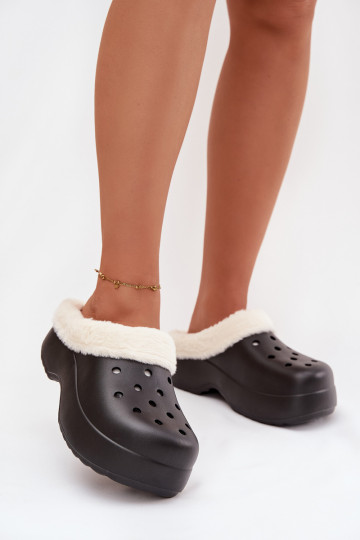 Kerged rannaplätud naiste plätud voodriga karusnahaga Must Palvine 2