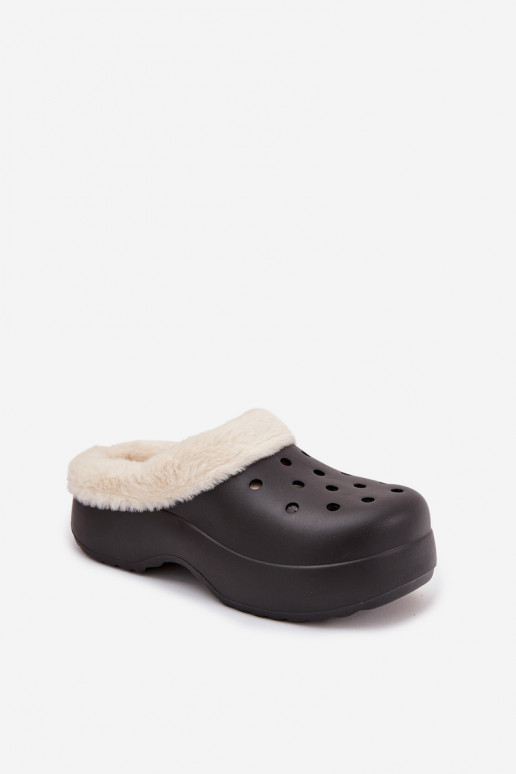 Kerged rannaplätud naiste plätud voodriga karusnahaga Must Palvine