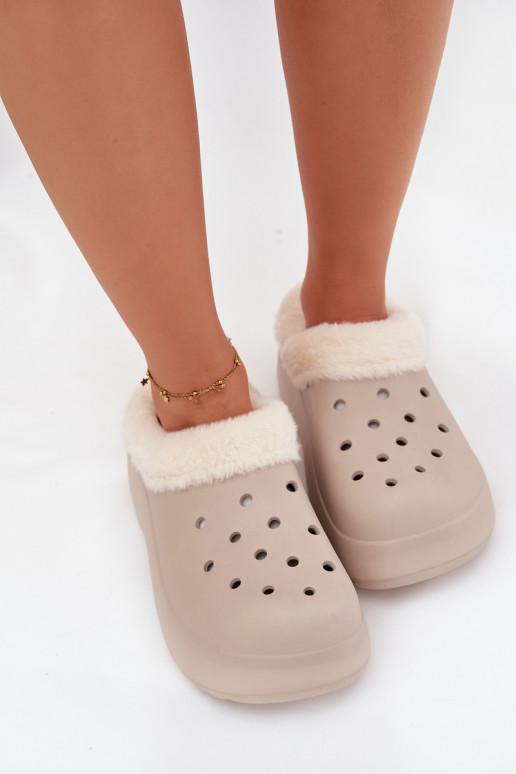 Kerged rannaplätud naiste plätud voodriga karusnahaga Khakivärvi Palvine