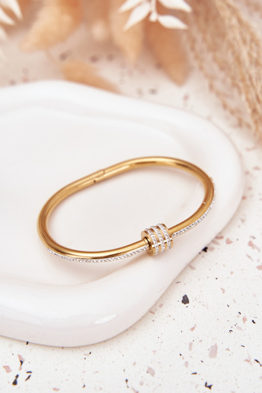 Käevõru  säravate kristallidega Stal Nierdzewna Kuldset värvi