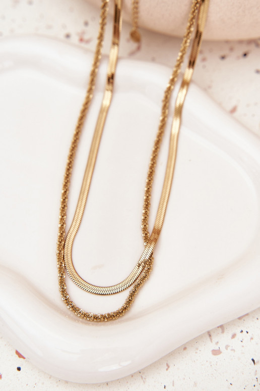 Kahekordne kett roostevabast terasest Kuldset värvi