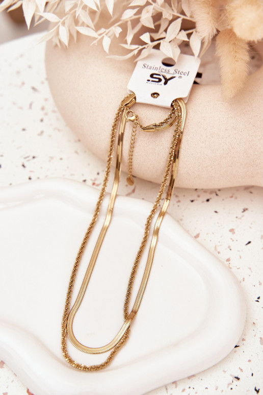 Kahekordne kett roostevabast terasest Kuldset värvi