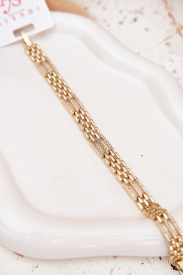 Käevõru  roostevabast terasest säravate kristallidega Kuldset värvi 2