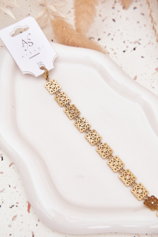  Käevõru  säravate kristallidega Stal Chirurgiczna Kuldset värvi