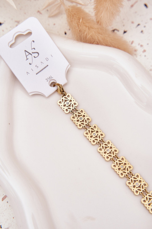  Käevõru  säravate kristallidega Stal Chirurgiczna Kuldset värvi