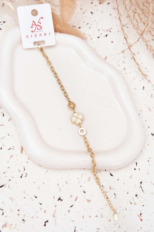 Käevõru Z Koniczynką roostevabast terasest Kuldset värvi