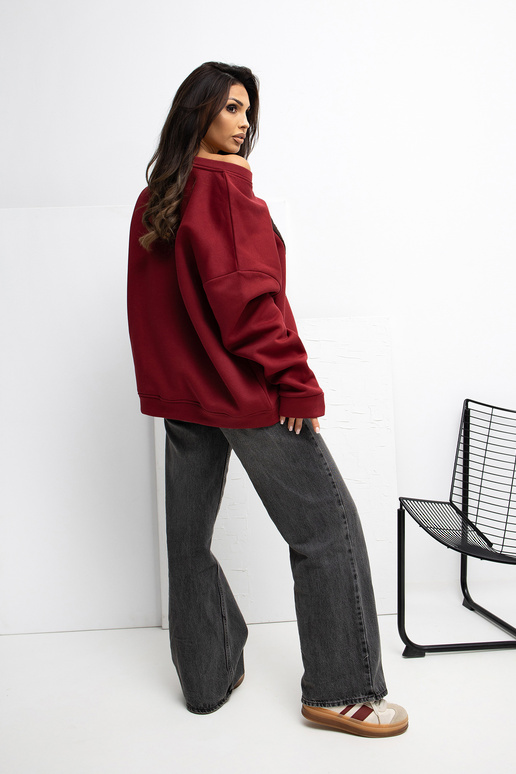 Bordo värvi lukuga kampsun