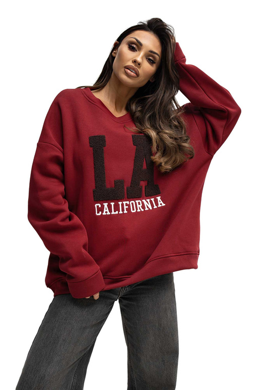 Bordo värvi lukuga kampsun