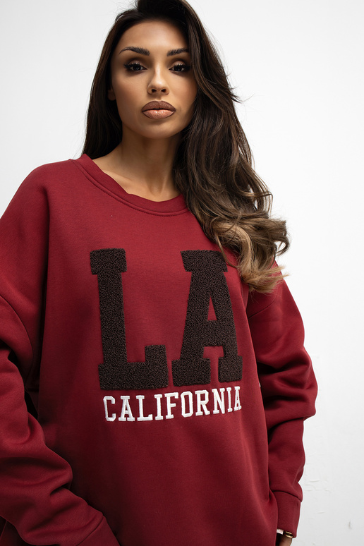 Bordo värvi lukuga kampsun