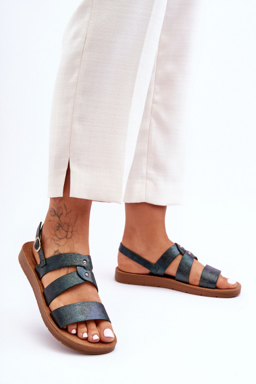 läikiv Naistesandaalid khakivärvi Catalia