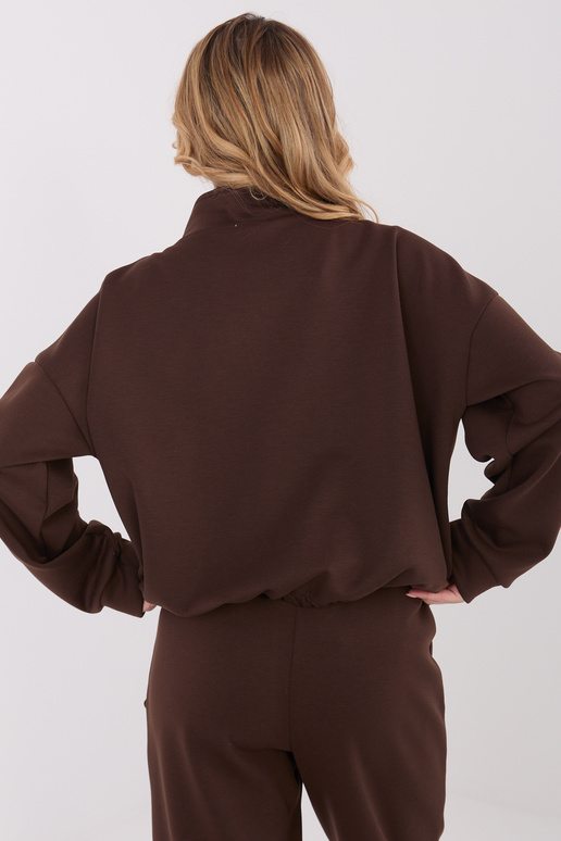 Tumepruun lukuga kampsun