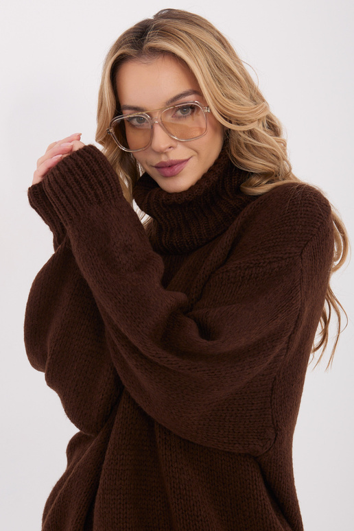 Tumedat pruun kampsun