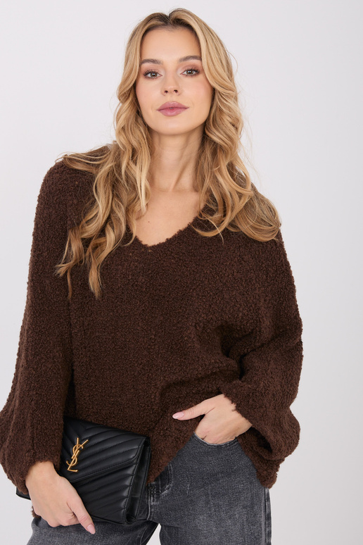 Tumedat pruunid kampsun