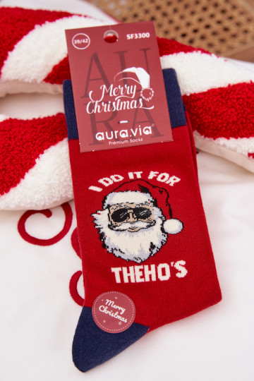 Skarpety  Christmas Santa ClausOkularach -tumesinist värvi