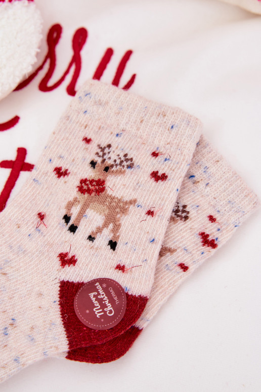 Laste jalanõud Christmas Sokid  Wełna  beeži värvi