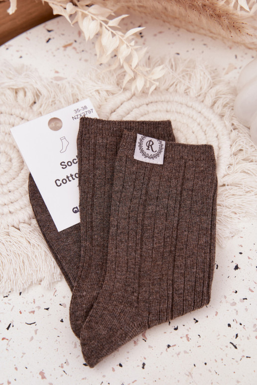 Puuvillased sokid triipudega  halli värvi
