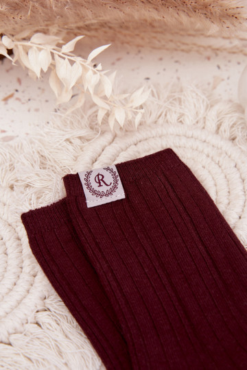 Puuvillased sokid triipudega  bordoo-värvi