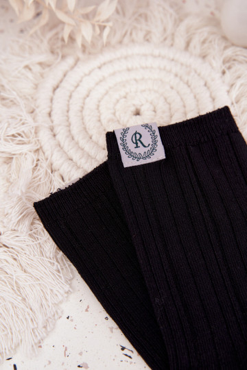 Puuvillased sokid triipudega  Must