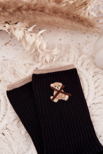 Puuvillased sokid triipudega  Must